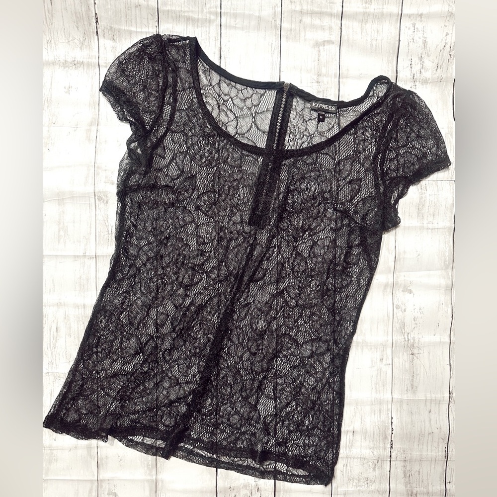 •EXPRESS• BLACK LACE TOP